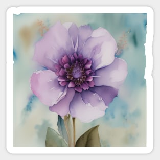 Large Purple Watercolour Flower Sticker